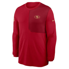 San Francisco 49ers Sideline Coach UV Dri-FIT Long Sleeve Shirt - Scarlet | Nike outlet