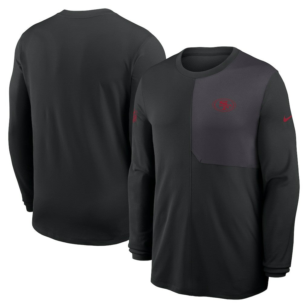 San Francisco 49ers Sideline Coach UV Dri-FIT Long Sleeve Shirt - Black | Nike discount