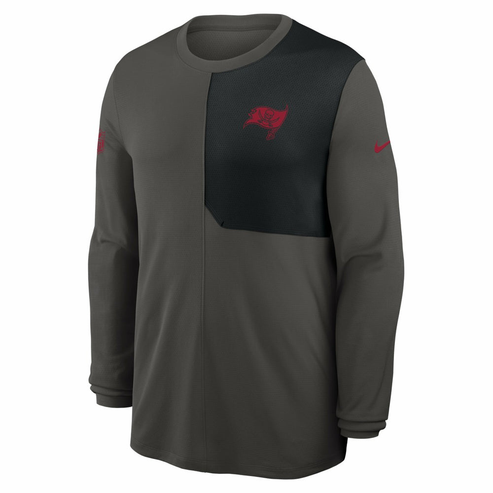 Tampa Bay Buccaneers Sideline Coach UV Dri-FIT Long Sleeve Shirt - Pewter | Nike outlet