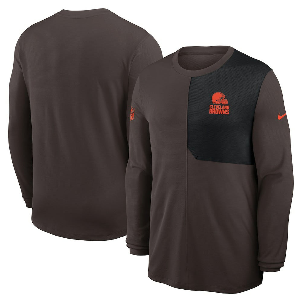 Cleveland Browns Sideline Coach UV Dri-FIT Long Sleeve Shirt - Brown | Nike on sale