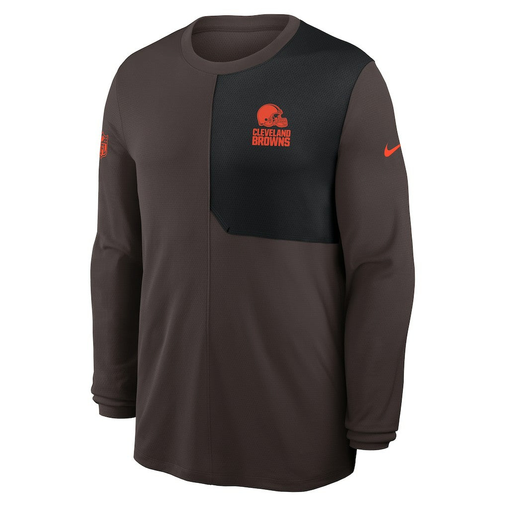 Cleveland Browns Sideline Coach UV Dri-FIT Long Sleeve Shirt - Brown | Nike on sale