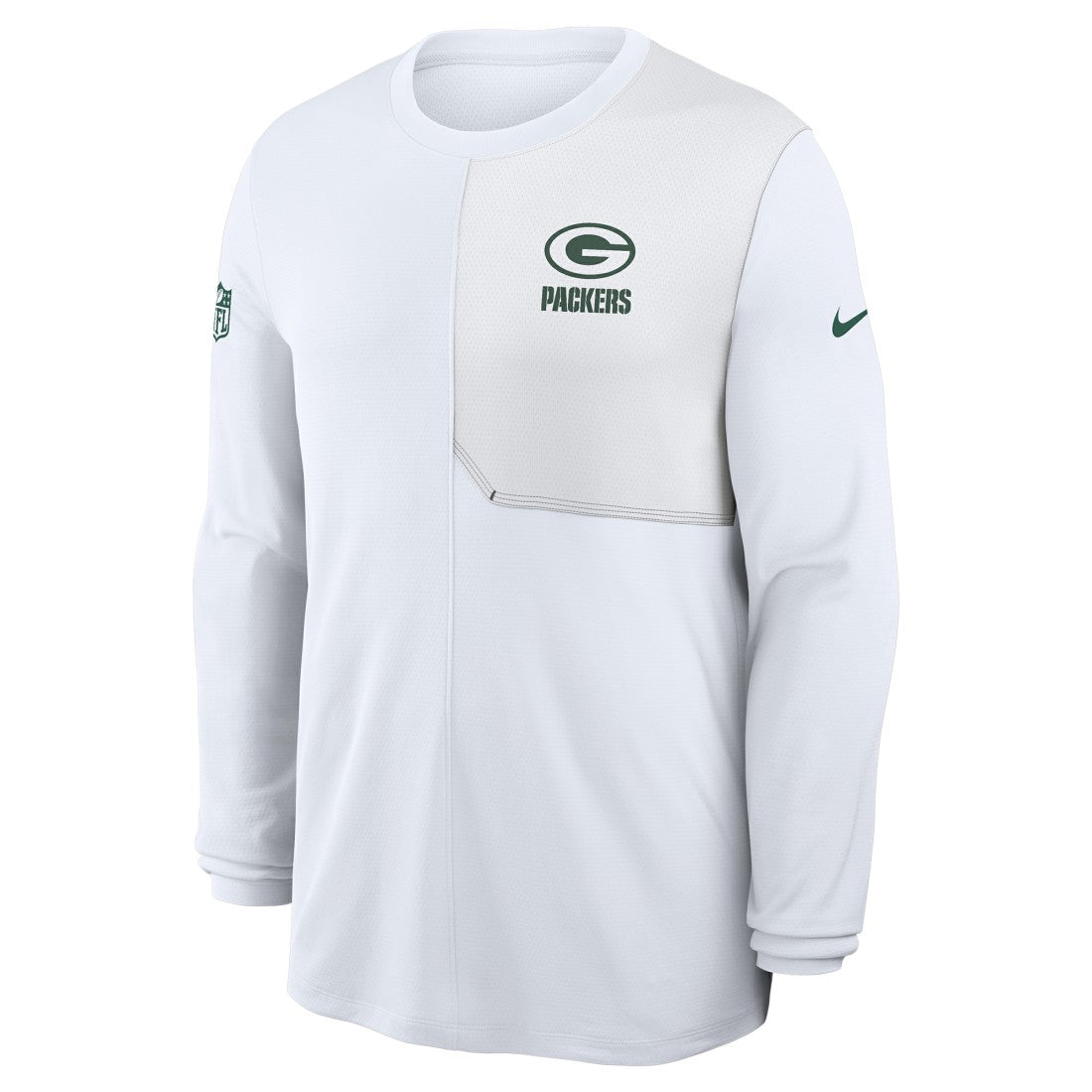Green Bay Packers Sideline Coach UV Dri-FIT Long Sleeve Shirt - White | Nike for sale