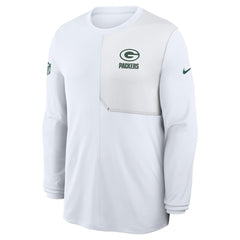 Green Bay Packers Sideline Coach UV Dri-FIT Long Sleeve Shirt - White | Nike for sale