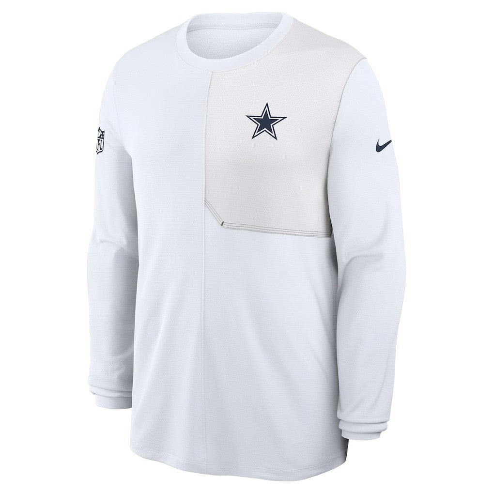 Dallas Cowboys Sideline Coach UV Dri-FIT Long Sleeve Shirt - White | Nike on sale