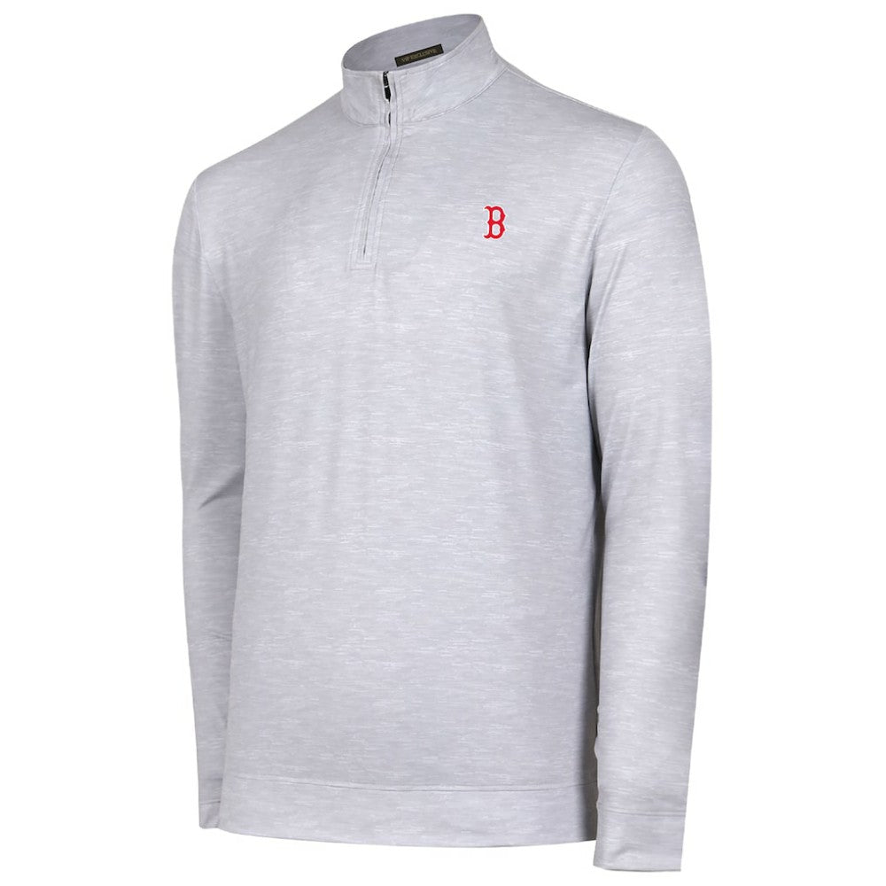 Boston Red Sox Sublime Tri-Blend Quarter-Zip Jacket - Gray