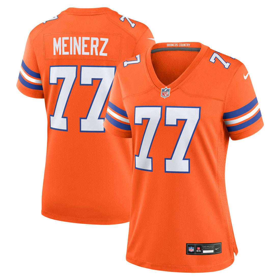 Quinn Meinerz Denver Broncos Women's Mile High Collection 1977 Throwback Player Game Jersey - Orange | Nike sale