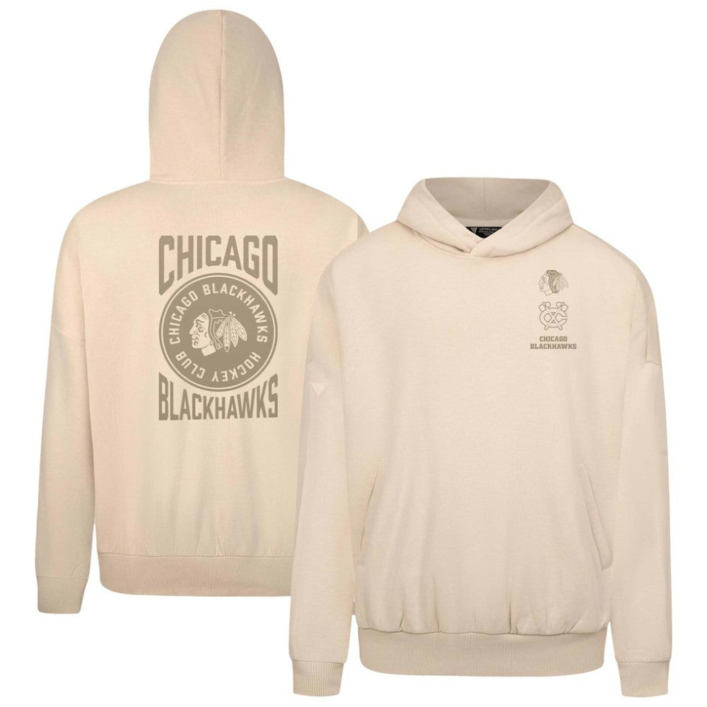 Chicago Blackhawks Levelwear Contact Stamp Pullover Hoodie Cream