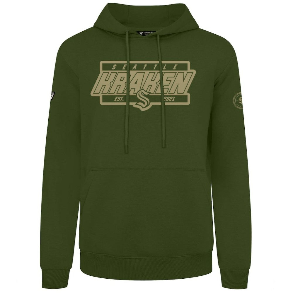 Seattle Kraken Levelwear Podium Pullover Hoodie Olive