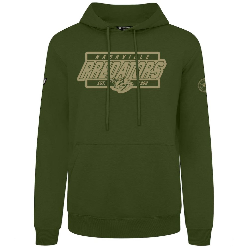 Nashville Predators Levelwear Podium Pullover Hoodie Olive