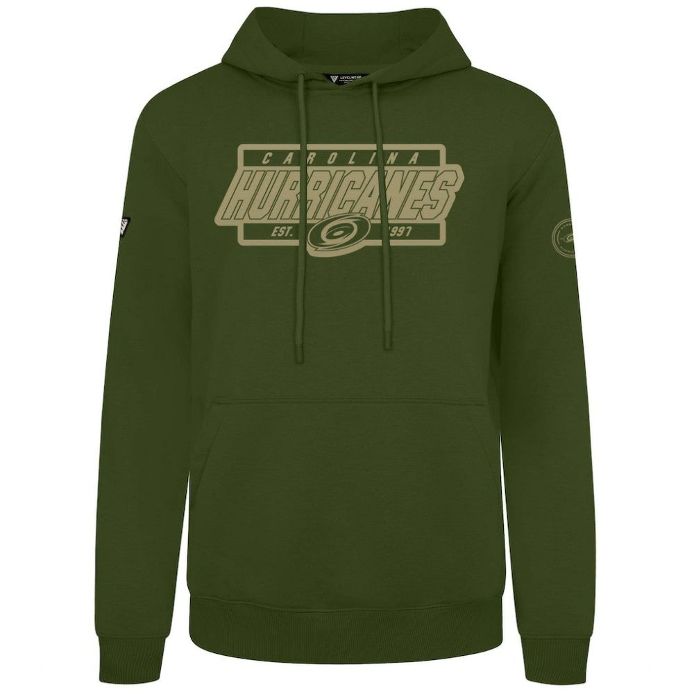 Carolina Hurricanes Levelwear Podium Pullover Hoodie Olive