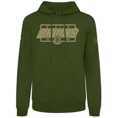 Boston Bruins Levelwear Podium Pullover Hoodie Olive