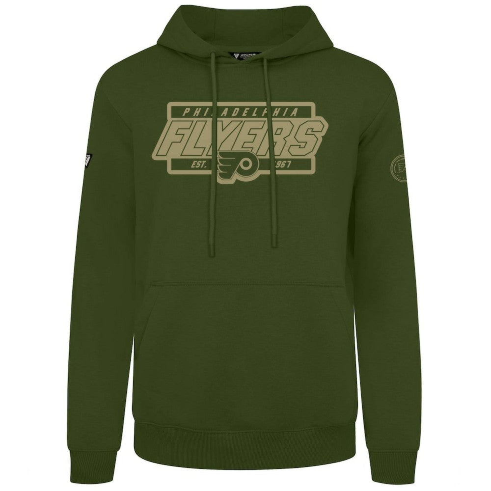 Philadelphia Flyers Levelwear Podium Pullover Hoodie Olive