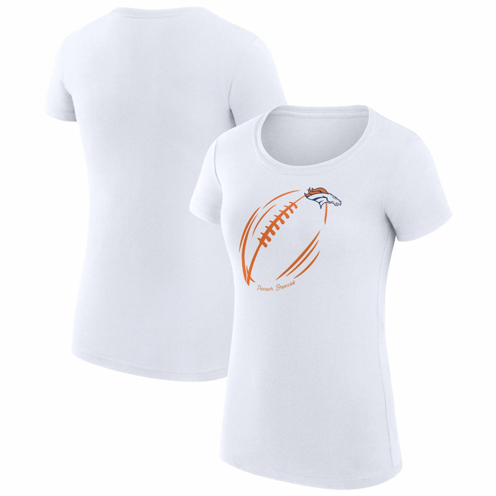 Denver Broncos G-III 4Her by Carl Banks Women's Super-Slim Fit Lightweight Subtle Football T-Shirt - White sale