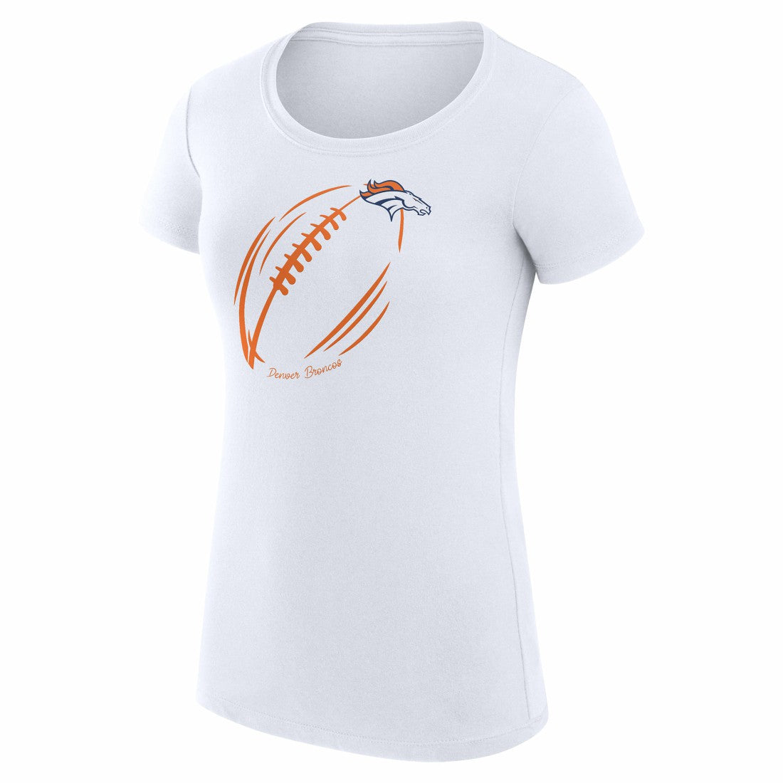Denver Broncos G-III 4Her by Carl Banks Women's Super-Slim Fit Lightweight Subtle Football T-Shirt - White sale