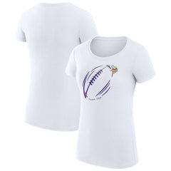 Minnesota Vikings G-III 4Her by Carl Banks Women's Super-Slim Fit Lightweight Subtle Football T-Shirt - White cheap