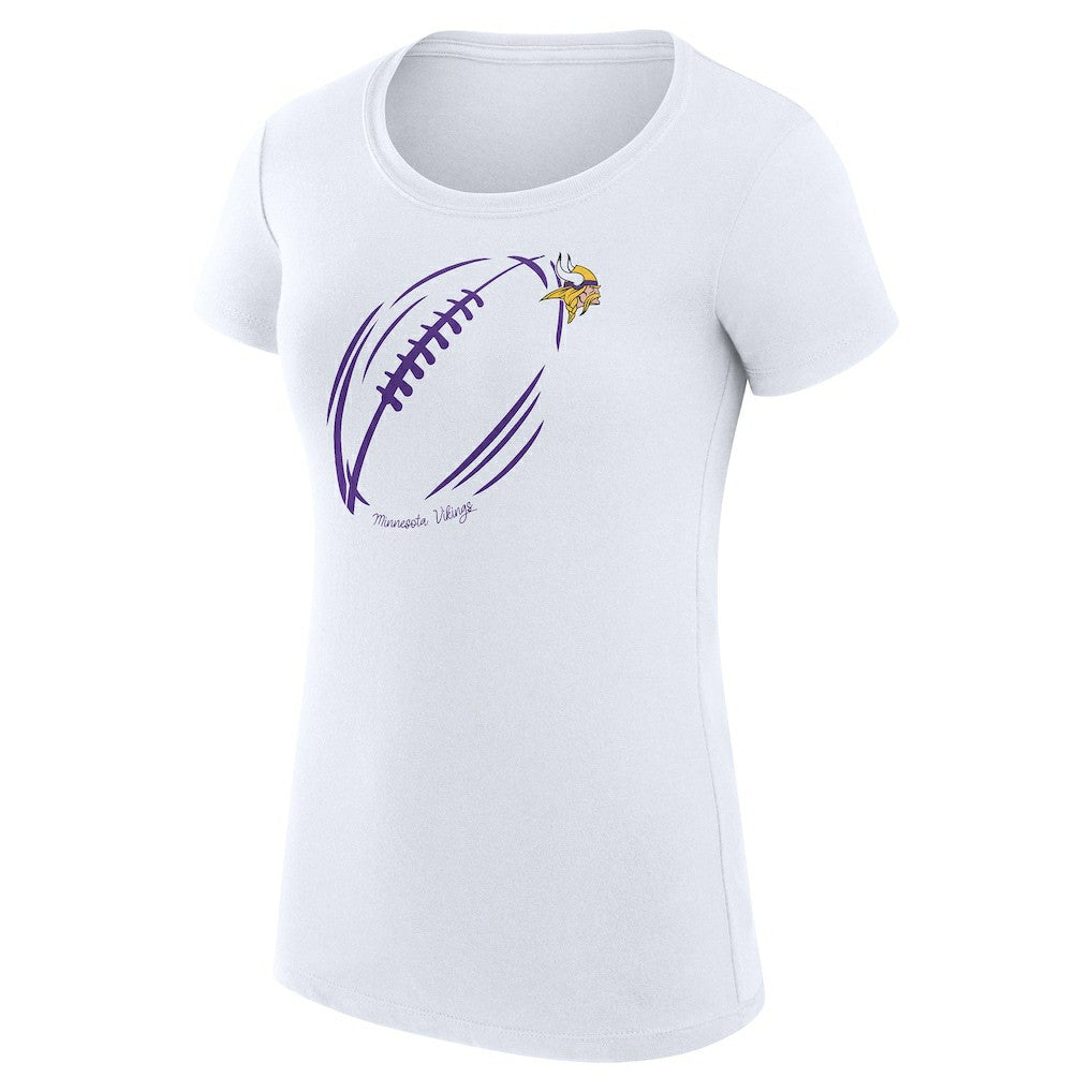 Minnesota Vikings G-III 4Her by Carl Banks Women's Super-Slim Fit Lightweight Subtle Football T-Shirt - White cheap