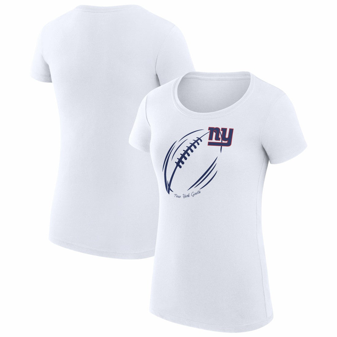 New York Giants G-III 4Her by Carl Banks Women's Super-Slim Fit Lightweight Subtle Football T-Shirt - White discount