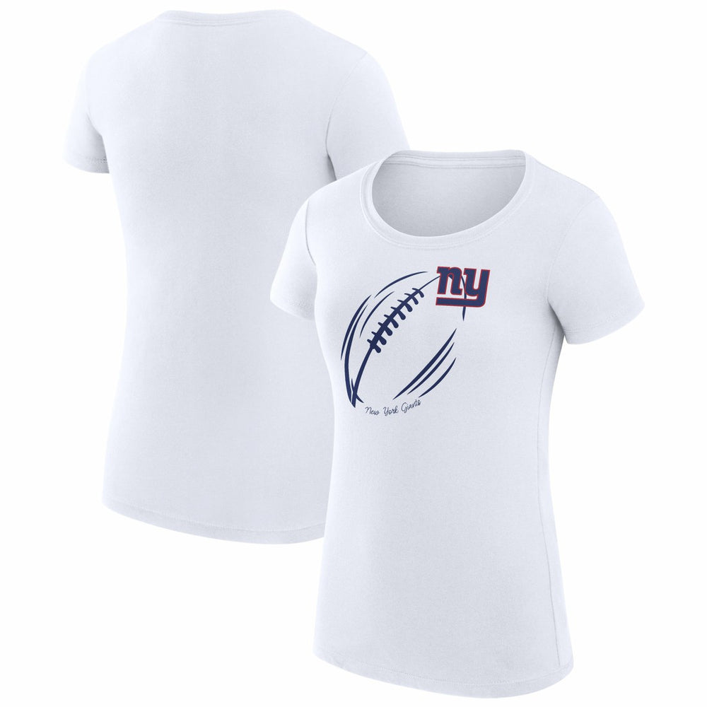 New York Giants G-III 4Her by Carl Banks Women's Super-Slim Fit Lightweight Subtle Football T-Shirt - White discount