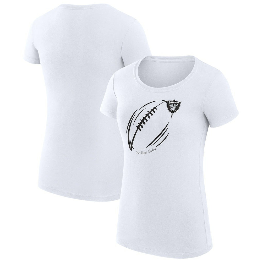 Las Vegas Raiders G-III 4Her by Carl Banks Women's Super-Slim Fit Lightweight Subtle Football T-Shirt - White cheap