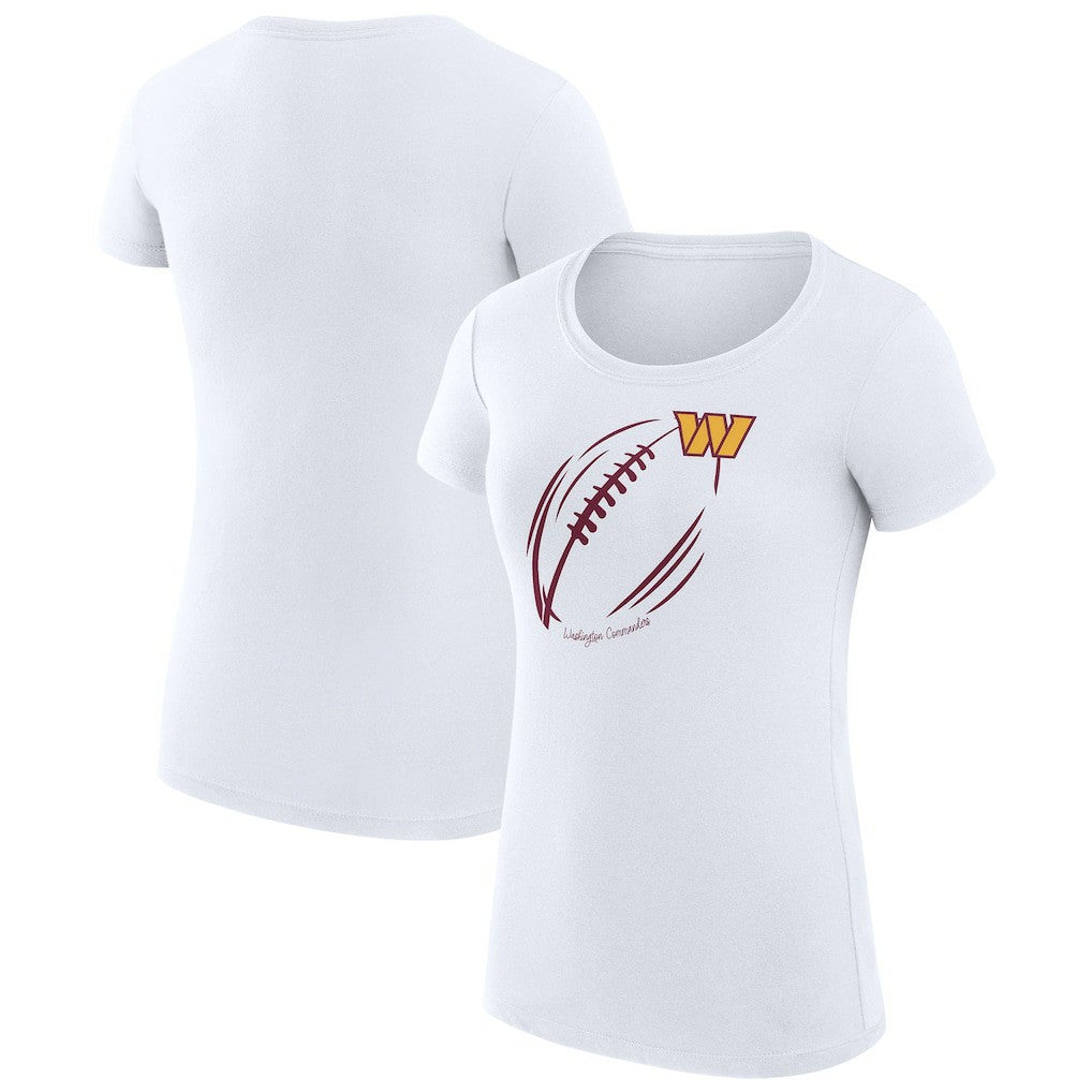 Washington Commanders G-III 4Her by Carl Banks Women's Super-Slim Fit Lightweight Subtle Football T-Shirt - White outlet