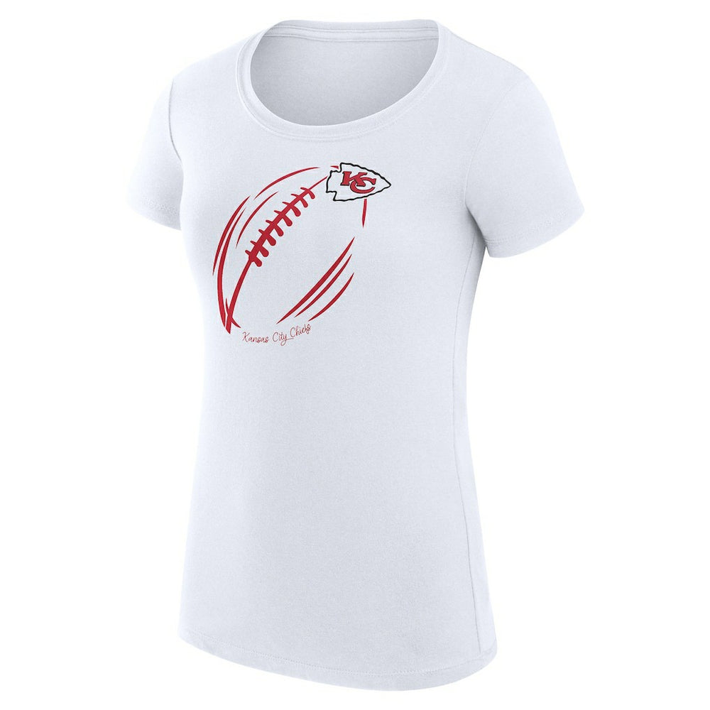 Kansas City Chiefs G-III 4Her by Carl Banks Women's Super-Slim Fit Lightweight Subtle Football T-Shirt - White cheap