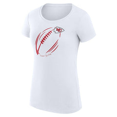 Kansas City Chiefs G-III 4Her by Carl Banks Women's Super-Slim Fit Lightweight Subtle Football T-Shirt - White cheap