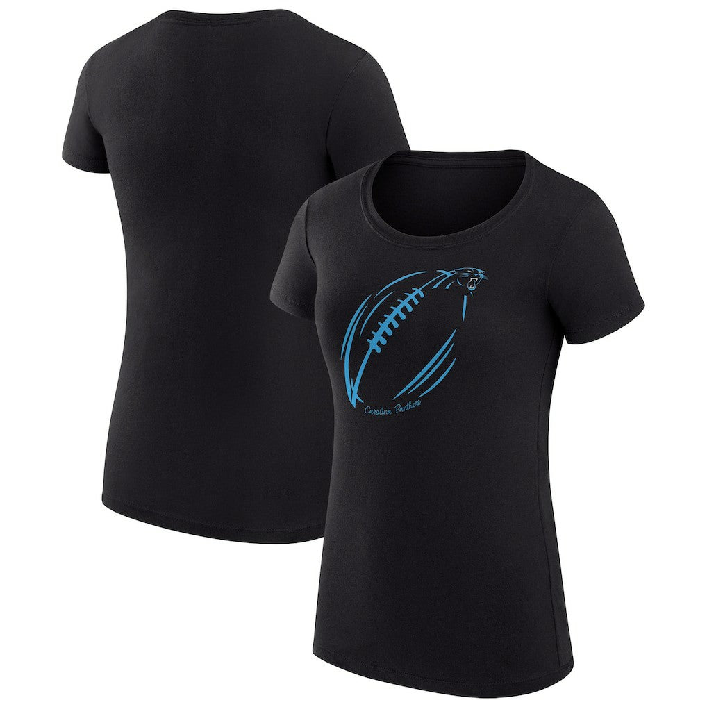 Carolina Panthers G-III 4Her by Carl Banks Women's Super-Slim Fit Lightweight Subtle Football T-Shirt - Black cheap