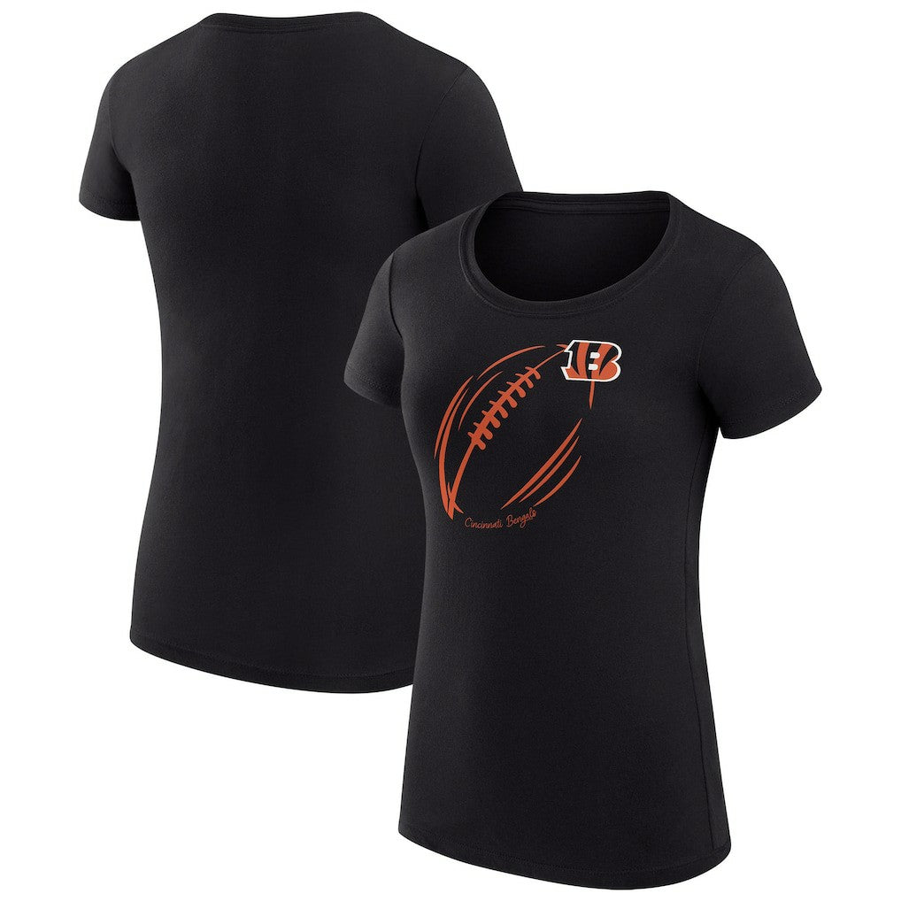 Cincinnati Bengals G-III 4Her by Carl Banks Women's Super-Slim Fit Lightweight Subtle Football T-Shirt - Black cheap