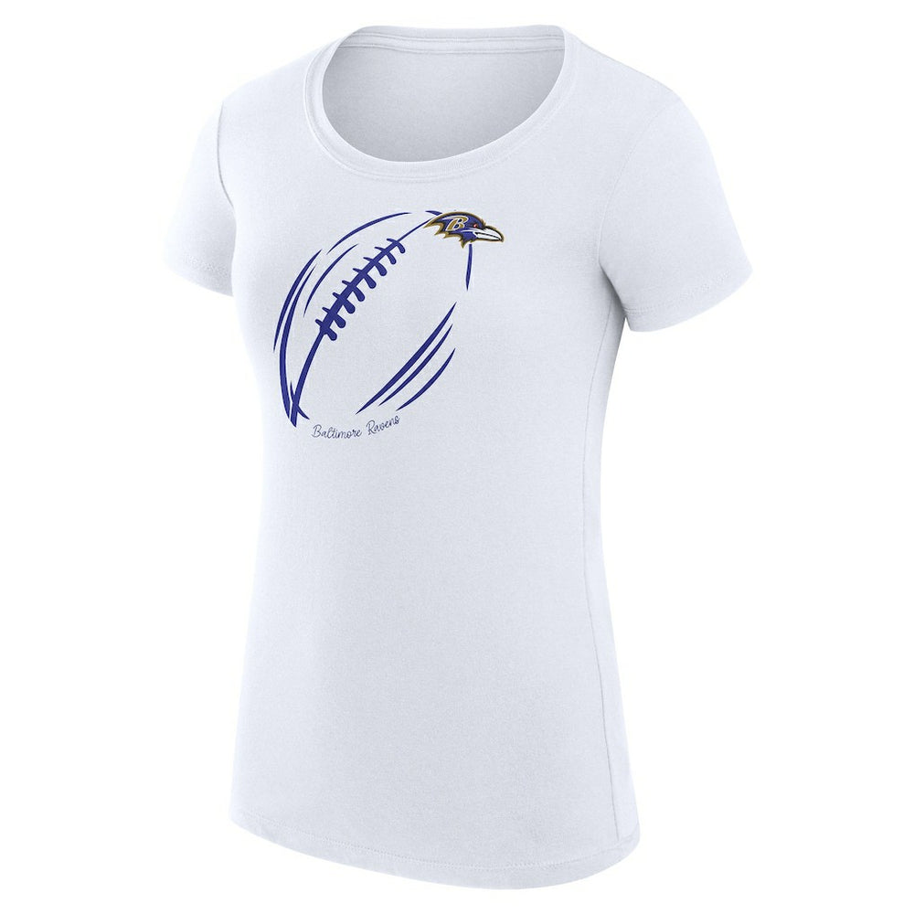Baltimore Ravens G-III 4Her by Carl Banks Women's Super-Slim Fit Lightweight Subtle Football T-Shirt - White outlet