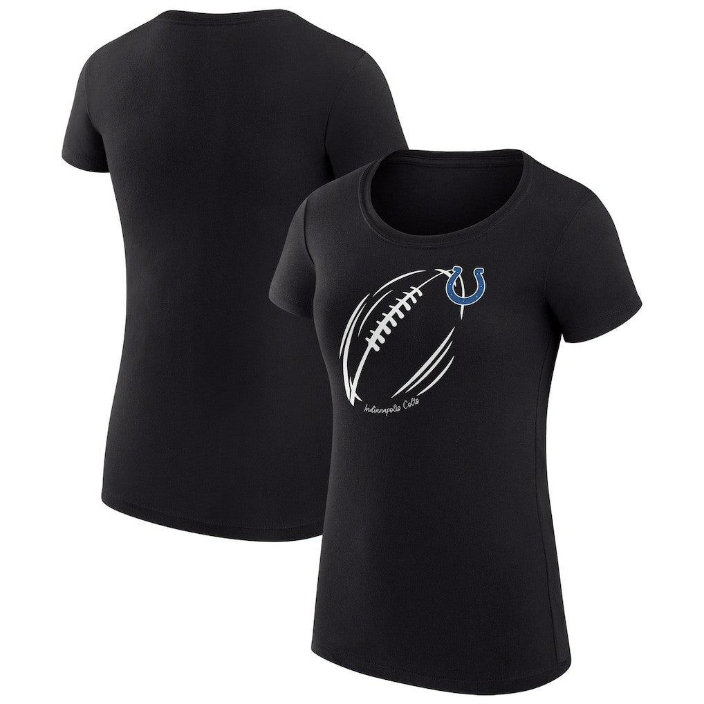 Indianapolis Colts G-III 4Her by Carl Banks Women's Super-Slim Fit Lightweight Subtle Football T-Shirt - Black sale