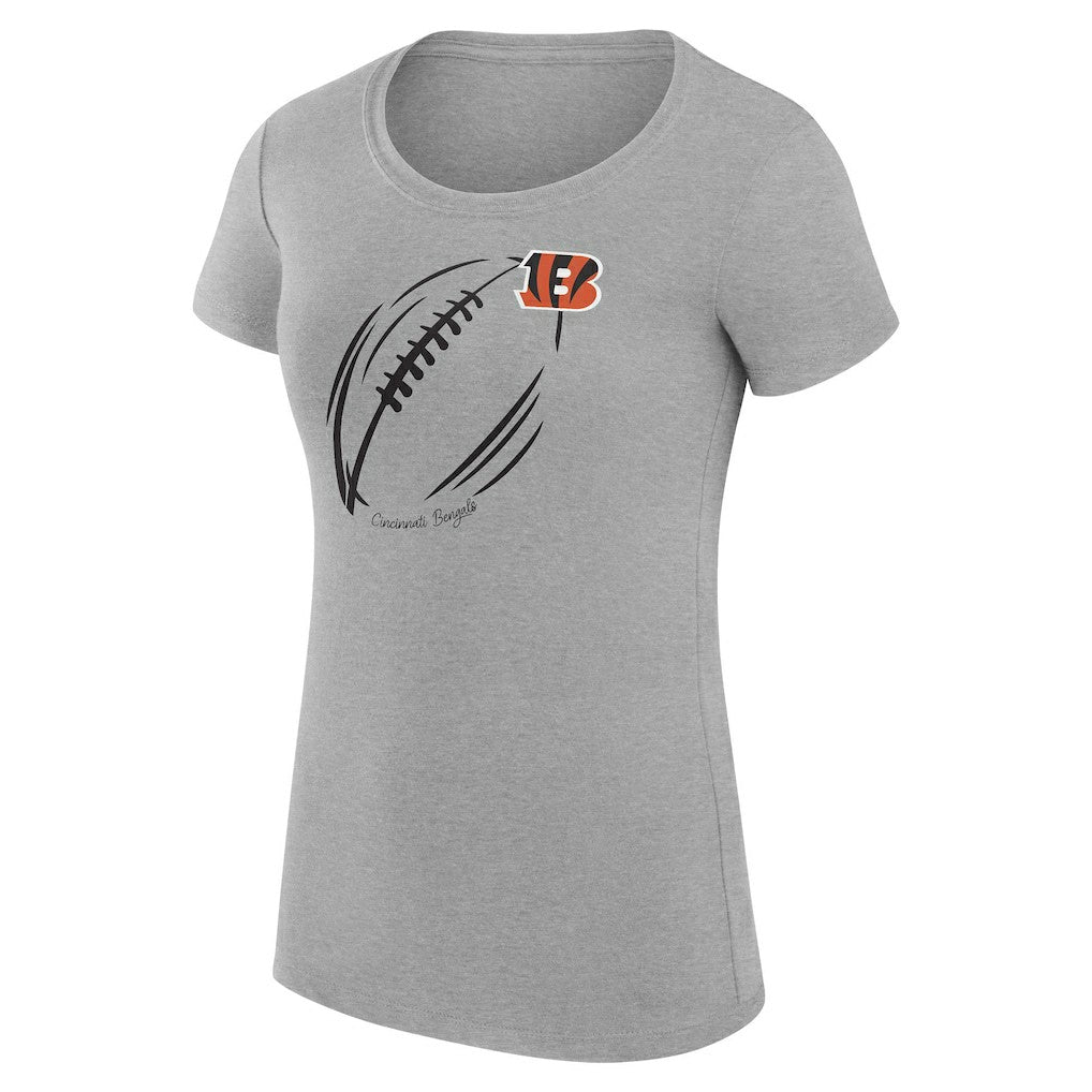 Cincinnati Bengals G-III 4Her by Carl Banks Women's Super-Slim Fit Lightweight Subtle Football T-Shirt - Heather Gray discount