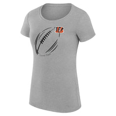 Cincinnati Bengals G-III 4Her by Carl Banks Women's Super-Slim Fit Lightweight Subtle Football T-Shirt - Heather Gray discount