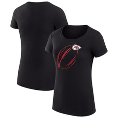 Kansas City Chiefs G-III 4Her by Carl Banks Women's Super-Slim Fit Lightweight Subtle Football T-Shirt - Black discount