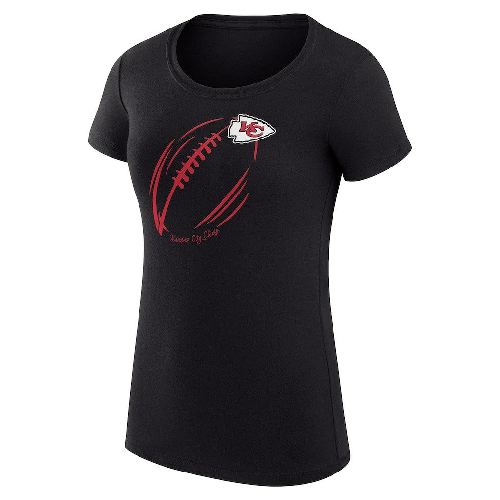 Kansas City Chiefs G-III 4Her by Carl Banks Women's Super-Slim Fit Lightweight Subtle Football T-Shirt - Black discount