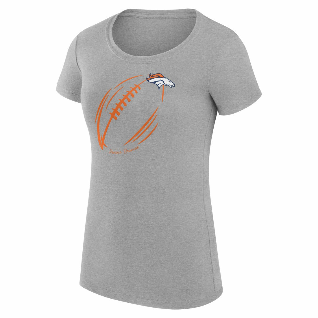 Denver Broncos G-III 4Her by Carl Banks Women's Super-Slim Fit Lightweight Subtle Football T-Shirt - Heather Gray cheap
