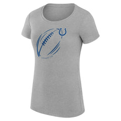 Indianapolis Colts G-III 4Her by Carl Banks Women's Super-Slim Fit Lightweight Subtle Football T-Shirt - Heather Gray outlet