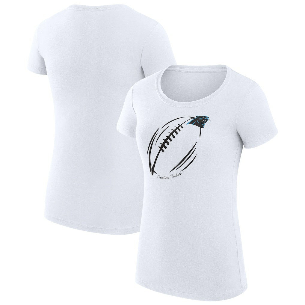 Carolina Panthers G-III 4Her by Carl Banks Women's Super-Slim Fit Lightweight Subtle Football T-Shirt - White discount