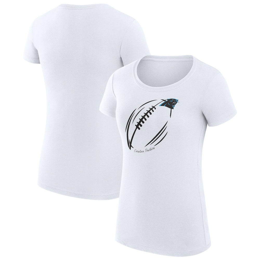 Carolina Panthers G-III 4Her by Carl Banks Women's Super-Slim Fit Lightweight Subtle Football T-Shirt - White discount