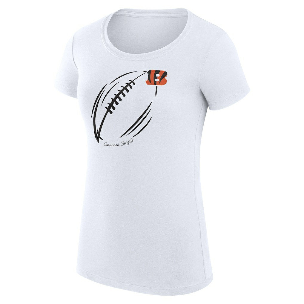 Cincinnati Bengals G-III 4Her by Carl Banks Women's Super-Slim Fit Lightweight Subtle Football T-Shirt - White discount