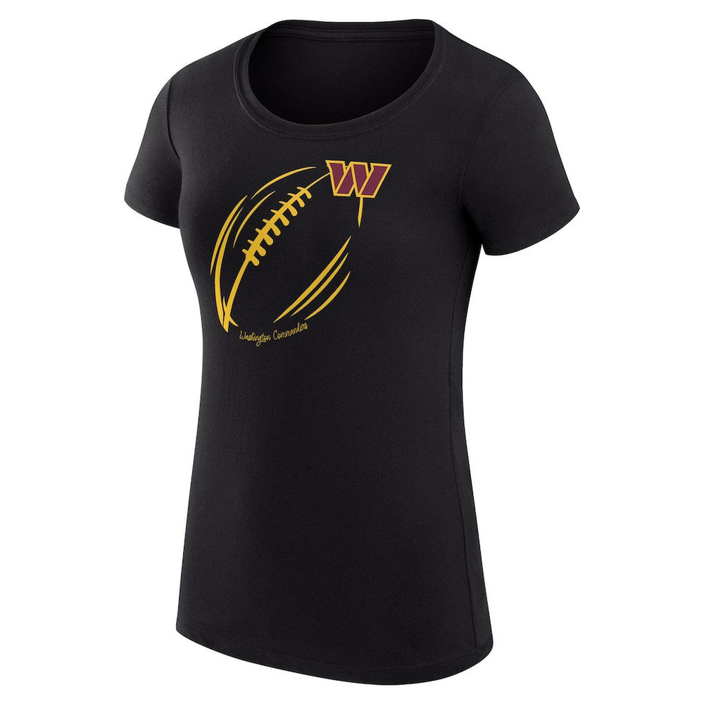 Washington Commanders G-III 4Her by Carl Banks Women's Super-Slim Fit Lightweight Subtle Football T-Shirt - Black sale