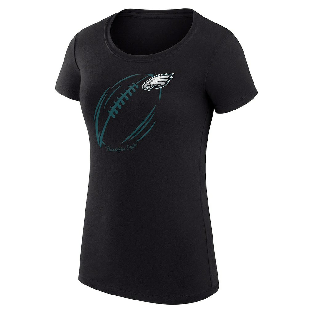 Philadelphia Eagles G-III 4Her by Carl Banks Women's Super-Slim Fit Lightweight Subtle Football T-Shirt - Black sale