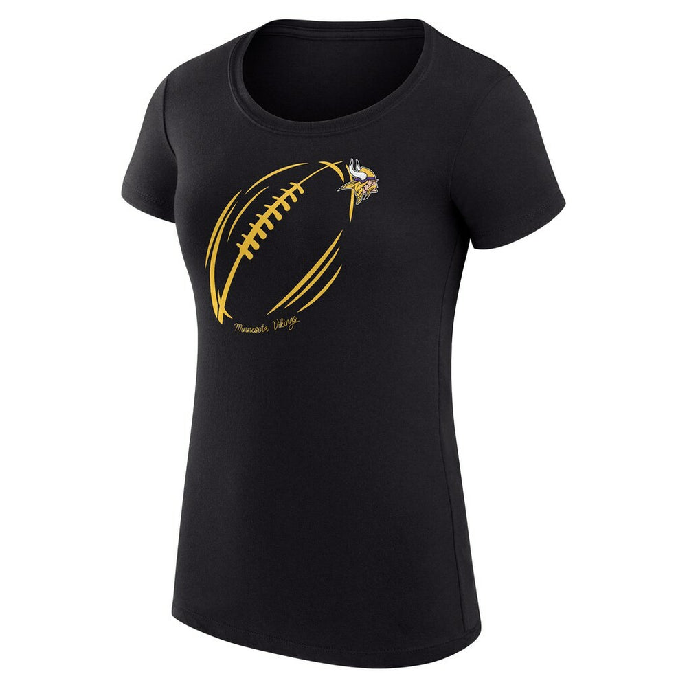 Minnesota Vikings G-III 4Her by Carl Banks Women's Super-Slim Fit Lightweight Subtle Football T-Shirt - Black cheap