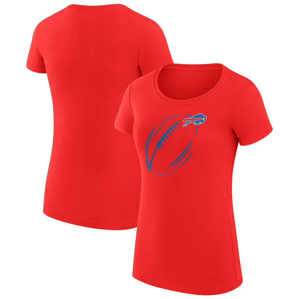Buffalo Bills G-III 4Her by Carl Banks Women's Super-Slim Fit Lightweight Subtle Football T-Shirt - Red outlet