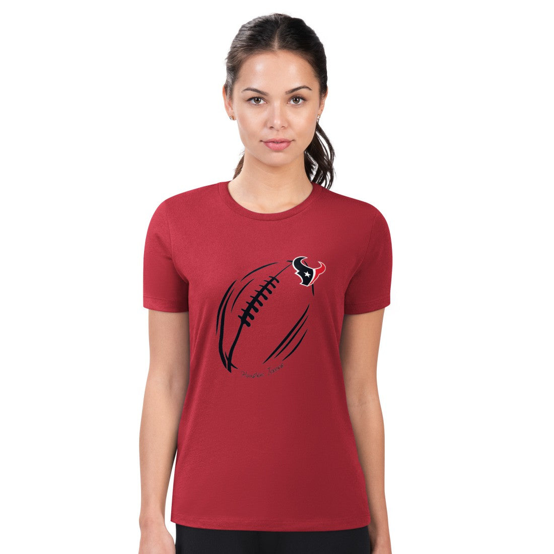 Houston Texans G-III 4Her by Carl Banks Women's Super-Slim Fit Lightweight Subtle Football T-Shirt - Red sale