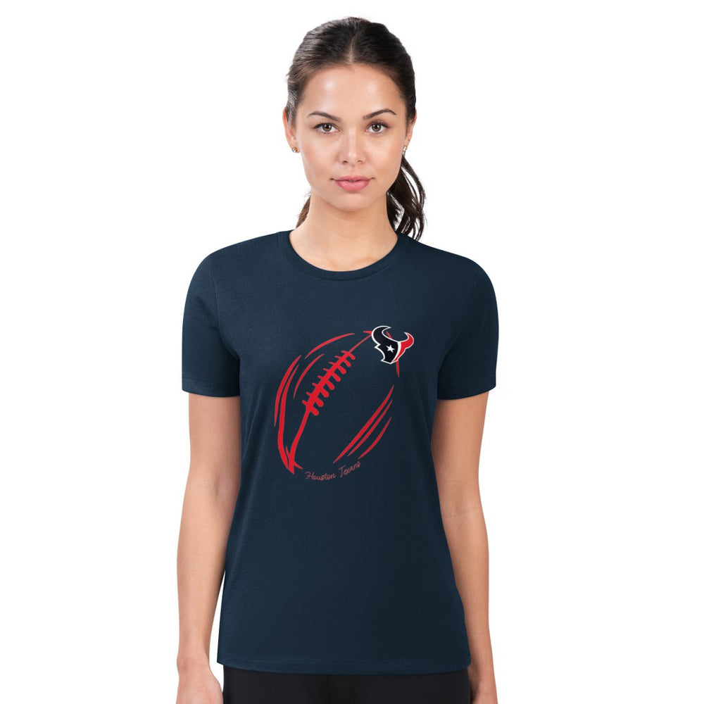 Houston Texans G-III 4Her by Carl Banks Women's Super-Slim Fit Lightweight Subtle Football T-Shirt - Navy sale