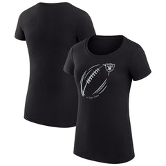 Las Vegas Raiders G-III 4Her by Carl Banks Women's Super-Slim Fit Lightweight Subtle Football T-Shirt - Black discount