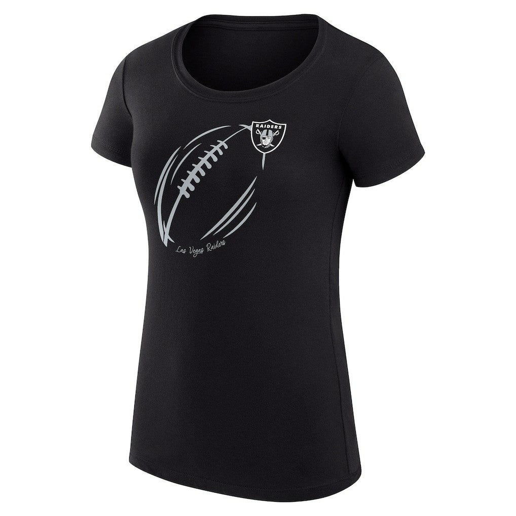 Las Vegas Raiders G-III 4Her by Carl Banks Women's Super-Slim Fit Lightweight Subtle Football T-Shirt - Black discount