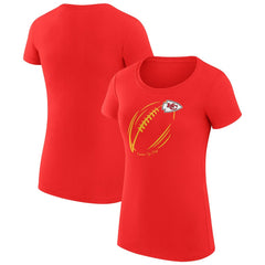 Kansas City Chiefs G-III 4Her by Carl Banks Women's Super-Slim Fit Lightweight Subtle Football T-Shirt - Red for sale