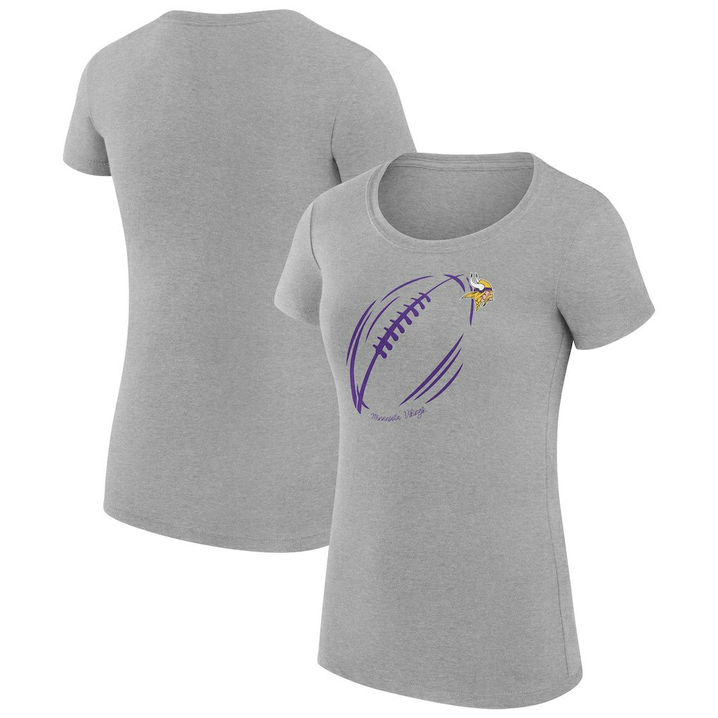 Minnesota Vikings G-III 4Her by Carl Banks Women's Super-Slim Fit Lightweight Subtle Football T-Shirt - Heather Gray on sale