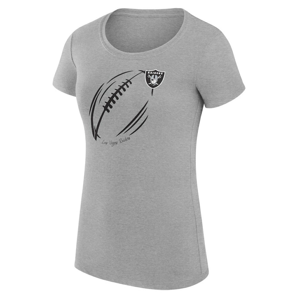 Las Vegas Raiders G-III 4Her by Carl Banks Women's Super-Slim Fit Lightweight Subtle Football T-Shirt - Heather Gray cheap